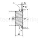 Звездочка со ступицей и готовым отверстием d=25, шпон. паз, для цепи: 06B-2, Z=18 ISKRA