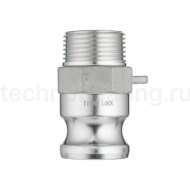 Камлок алюминиевый тип F ниппель, наруж. резьба BSP 1", TL100FAL TITAN LOCK