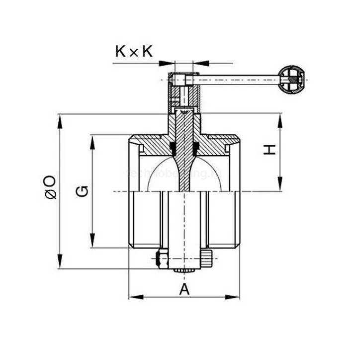 Затвор дисковый нержавеющий (AISI304) DN50, типа резьба-резьба, DIN TLSD050THS TITAN LOCK