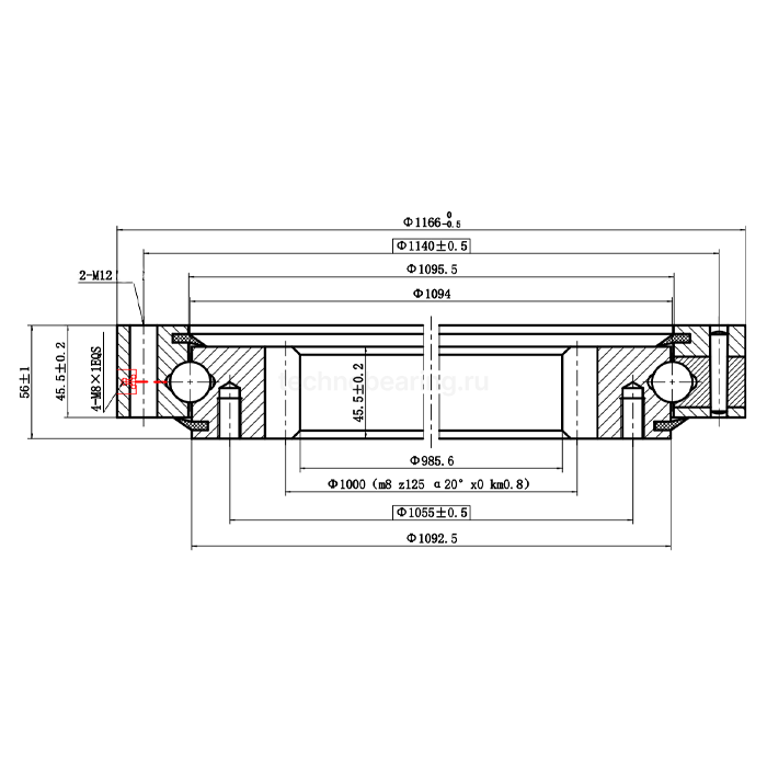 ОПУ стандартная серия с одним рядом шариков ZB1.20.1094.200-3SPTN ISKRA — детальное фото 1