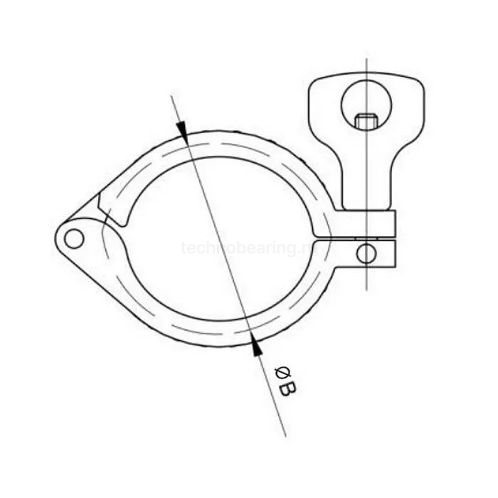 Хомут CLAMP одноосевой DN10 нерж. 304, DIN TL10CLC TITAN LOCK