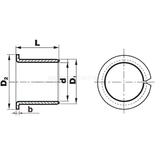 Втулка скольжения с фланцем KF1620SF1SN (PCMF161820E) ISKRA — детальное фото 1
