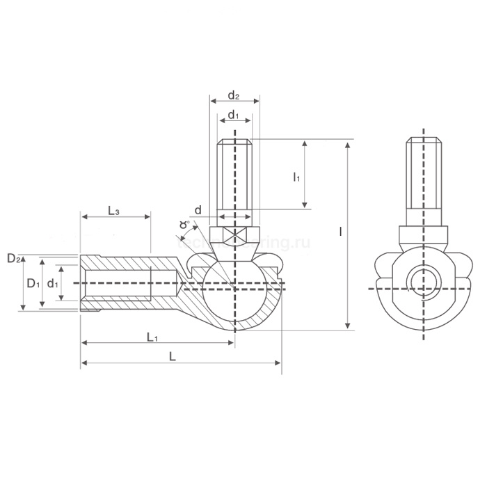 Шарнирный наконечник SQ6CRS ISKRA — детальное фото 1