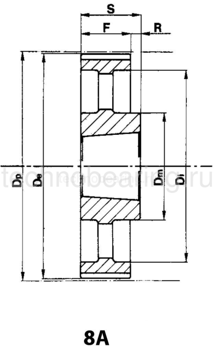 Шкив зубчатый с профилем HTD под втулку тапербуш 90-8M-30 TB (PHP 90-8M-30TB) Sati — детальное фото 1
