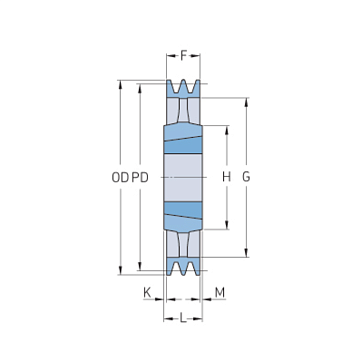 Шкив клиновой под втулку тапербуш SPB224-02 (PHP 2SPB224TB) SKF
