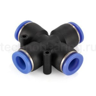 Фитинг цанговый X-образный пневматический, 4 мм, пластик, тип PZA, TLP-PZA4 TITAN LOCK