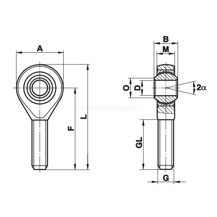 Шарнирный наконечник GALSW35 Fluro