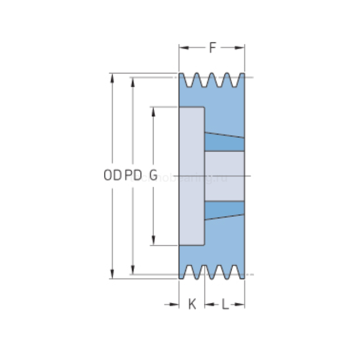 Шкив клиновой под втулку тапербуш SPB125-03 (PHP 3SPB125TB) SKF