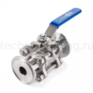 Трехсоставной шаровый кран из нержавеющей стали (AISI 304) типа "clamp-clamp", 3/4", TL75TPBVSS-CL TITAN LOCK