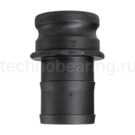 Камлок полипропиленовый тип E, ниппель с хвостовиком 4", TL400EPP TITAN LOCK