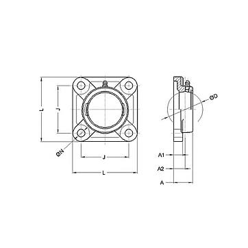 Корпус подшипника F208 (пластик) ISKRA