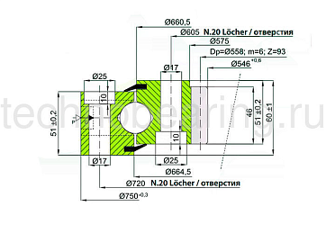 ОПУ стандартная серия с одним рядом шариков ZB1.250663200-1SPPN ISB