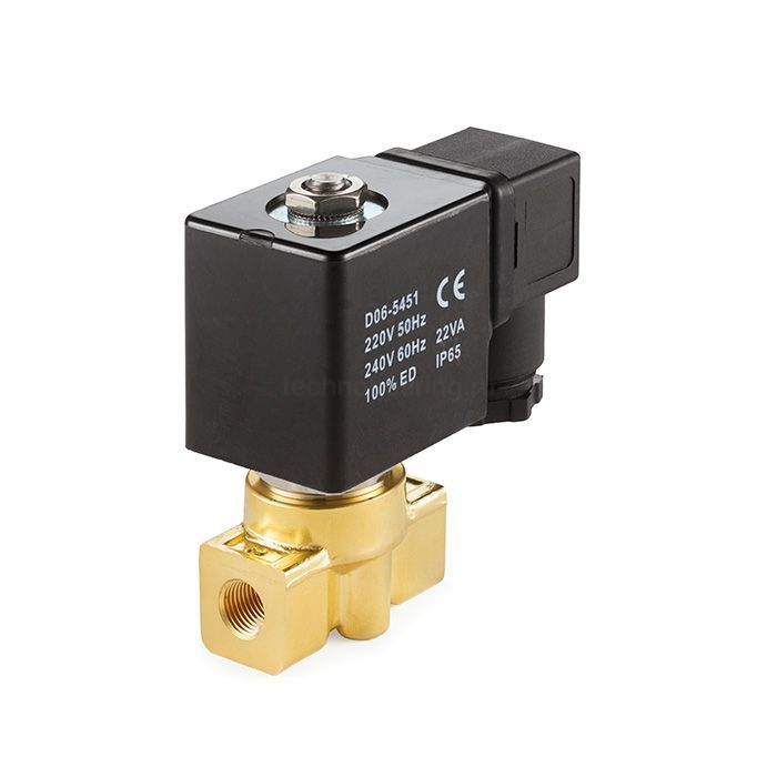 Соленоидный клапан нормально-закрытый, пилотный, 220В, PN75, Латунь/PTFE, DN20, TLSCP20/75PT1B TITAN LOCK