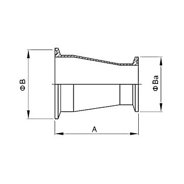 Переходник концентрический Clamp, DN 40 x DN 32, нерж. сталь 316, TLCR40-32SS TITAN LOCK