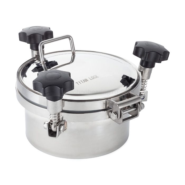 Люк круглый под давление нержавеющий DN300, пласт.ручки, TLTK300SHP TITAN LOCK — детальное фото 0