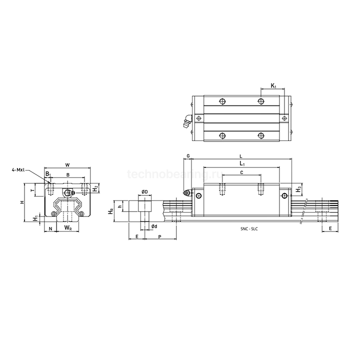 Каретка SLC30P0N (HGH30HA) ISB Linear