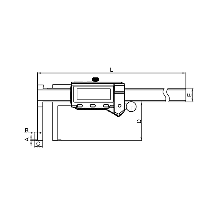 Штангенциркуль цифровой IP67 для внутренних канавок 10-150мм/0,01мм, 2570-5105 Dasqua