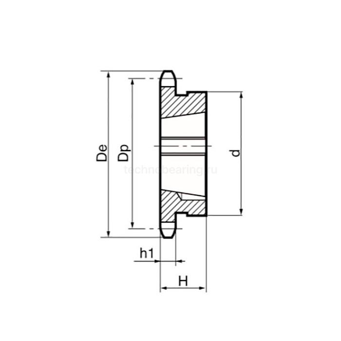 Звездочка под втулку тапербуш для цепи: 12B-1, Z=22, 3/4" x 7/16" TS11022 (PHS 12B-1 TB 22) ISKRA — детальное фото 1