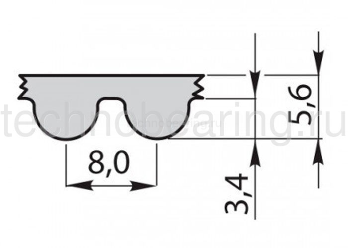 Ремень полиуретановый зубчатый открытый CM8M20 Sati