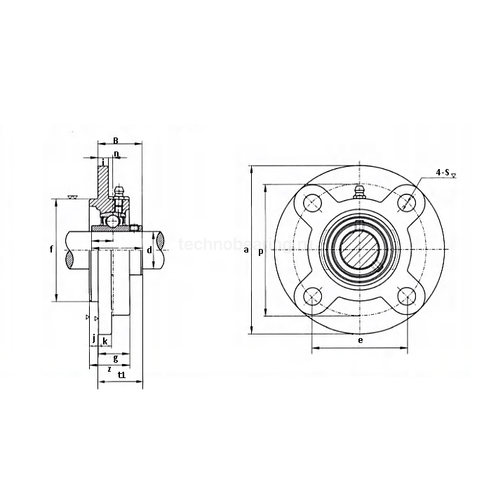 Подшипниковый узел UCFC214 TECHNIX