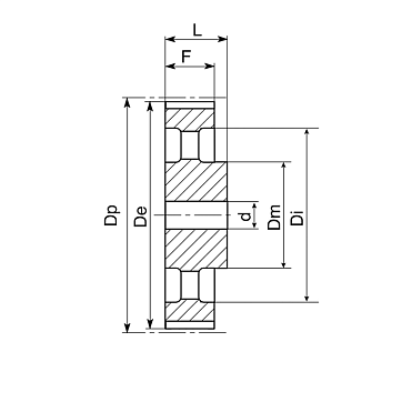 Шкив зубчатый под расточку 90-8M-30(PHP90-8M-30RSB) ISKRA
