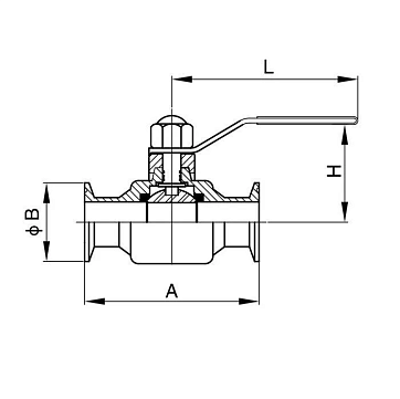 Пищевой шаровый кран полнопроходной типа "clamp-clamp", DN65 нерж. 304, TL65SBV-CL TITAN LOCK