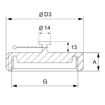 Молочная гайка глухая с цепочкой DIN 11851 DN25 нерж. 304 TL25NBCHS TITAN LOCK
