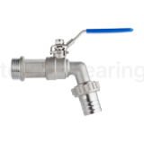 Кран шаровый водоразборный со штуцером, резьба BSP 1/2", нерж.сталь, TL50BCV TITAN LOCK