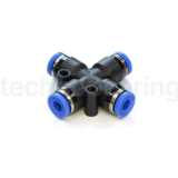 Фитинг цанговый X-образный пневматический, 6 мм, пластик, тип PZA, TLP-PZA6 TITAN LOCK