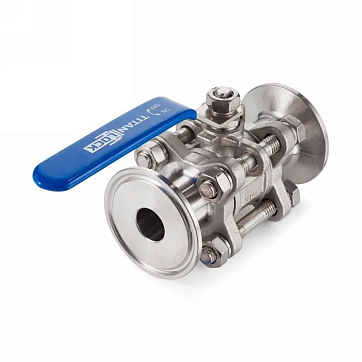 Трехсоставной шаровый кран из нержавеющей стали (AISI 304) типа "clamp-clamp", 3/4", TL75TPBVSS-CL TITAN LOCK