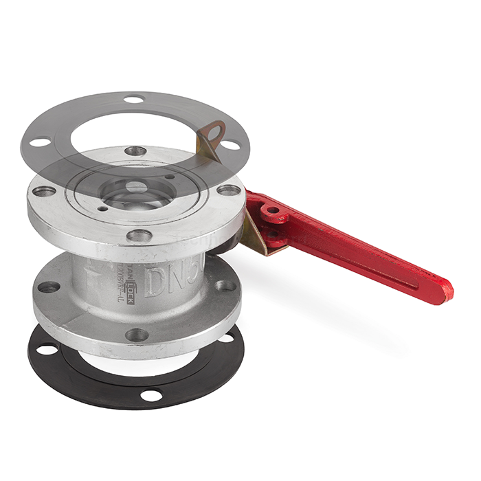 Кран шаровый для бензовоза, круглый фланец, алюм., DN75, TL300BVRF-AL TITAN LOCK — детальное фото 1