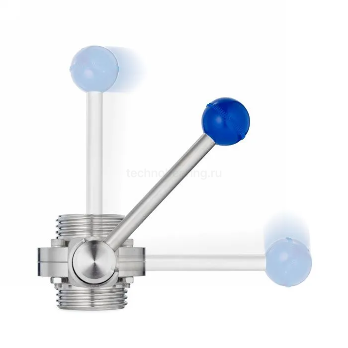 Затвор дисковый нержавеющий (AISI304) DN40, типа резьба-резьба, DIN TLSD040THS TITAN LOCK