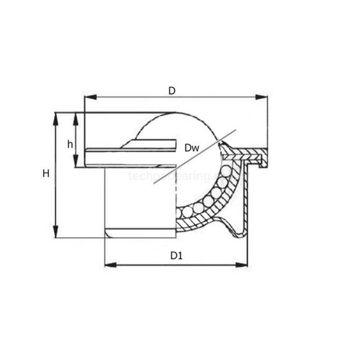 Шариковая опора (пластик) NP15 NL/NL ISKRA