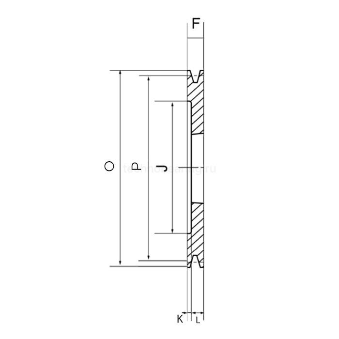 Шкив клиновой под втулку тапербуш SPB112-01 TB (PHP 1SPB112TB) ISKRA — детальное фото 1