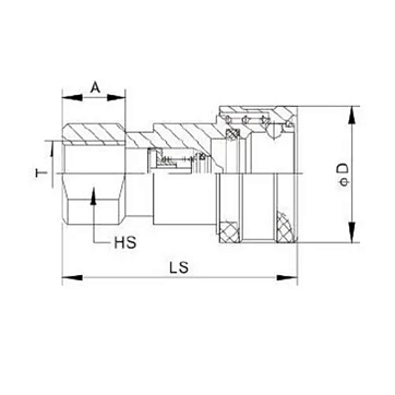 1/4in, БРС серия B, ISO 7241-B, розетка, латунь TL2BF-B TITAN LOCK