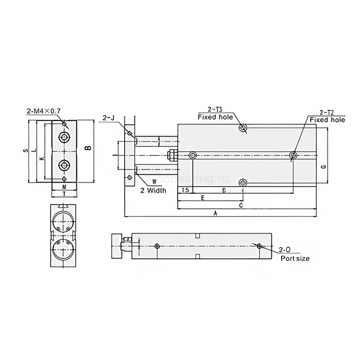 Плоский пневмоцилиндр серии TN с магнитным кольцом, 16X50, TLP-PC16X50TN-MG TITAN LOCK — детальное фото 1