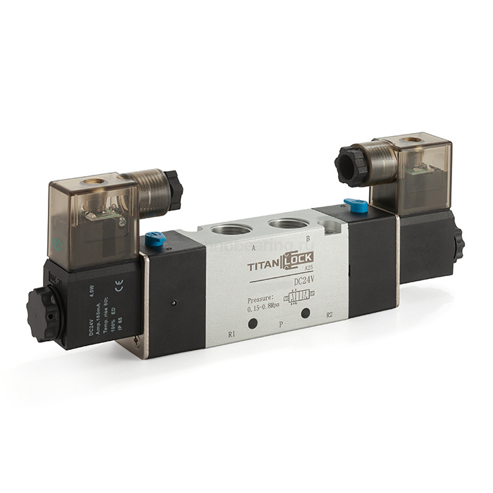 Пневмораспределитель электромагнитный 4V, серия 200, 2 канала, 6 мм, DC24V, TL4V220-06DC24V TITAN LOCK