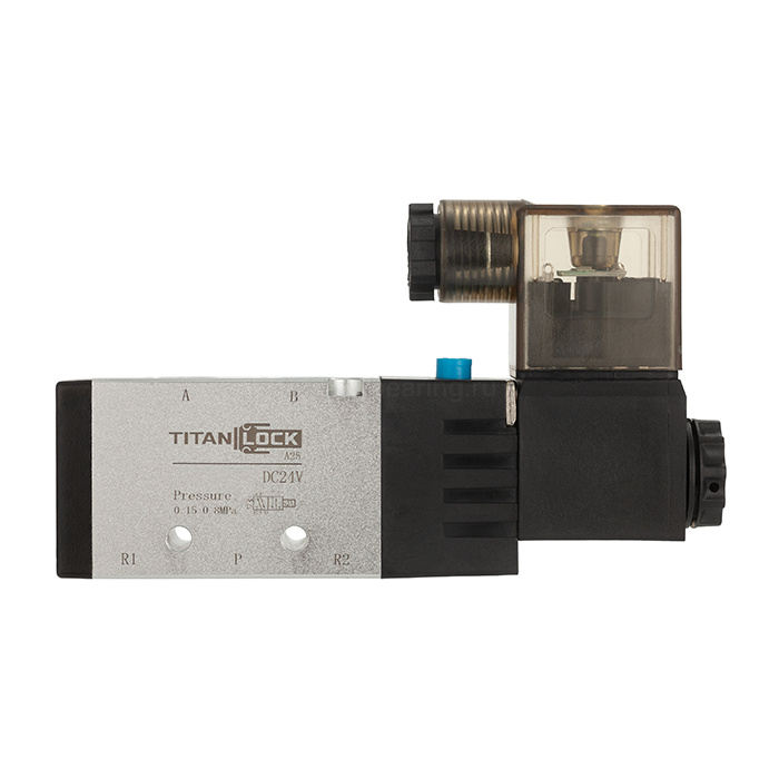 Пневмораспределитель электромагнитный 4V, серия 200, 1 канал, 8 мм, DC24V, TL4V210-08DC24V TITAN LOCK