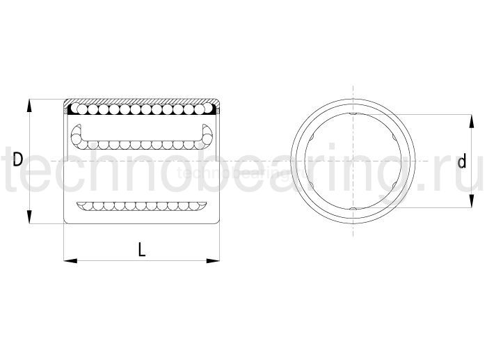 Линейный подшипник KH1026-PP TECHNIX
