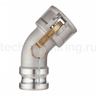 Камлок алюминиевый тип DА (переходник 45° розетка 3" х ниппель 3"), TL300DAAL45 TITAN LOCK