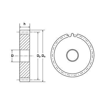 Зубчатая шестерня без ступицы, M=2, Z=72 CM28072 ISKRA
