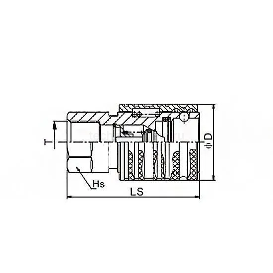 БРС серия M, ISO 5675, розетка с метрической внутр. резьбой, оцинк. сталь, 1/2 in TL4M-SF/22X1.5 TITAN LOCK