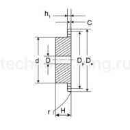 Звездочка d=40мм со ступицей с калеными зубьями для цепи: 10B-1, Z=20, 5/8" x 3/8" PS10T20d40 ISKRA