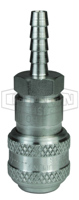 1/4in БРС серия F, розетка, хвостовик под шланг (нерж. 304) 2DS2-S DIXON