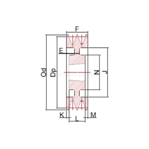 Шкив клиновой под втулку тапербуш SPA 95-02 TB (PHP 2SPA95TB) ISKRA