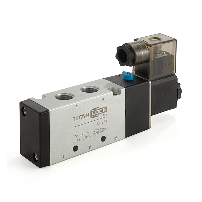Пневмораспределитель электромагнитный 4V, серия 300, 1 канал, 8 мм, DC24V, TL4V310-08DC24V TITAN LOCK — детальное фото 0