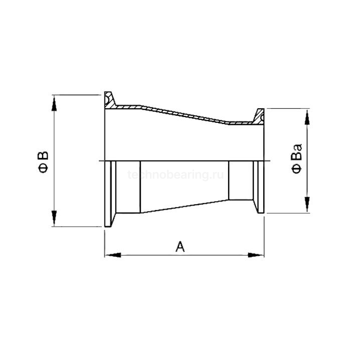 Переходник концентрический Clamp, DN 65 x DN 40, нерж. сталь 316, TLCR65-40SS TITAN LOCK