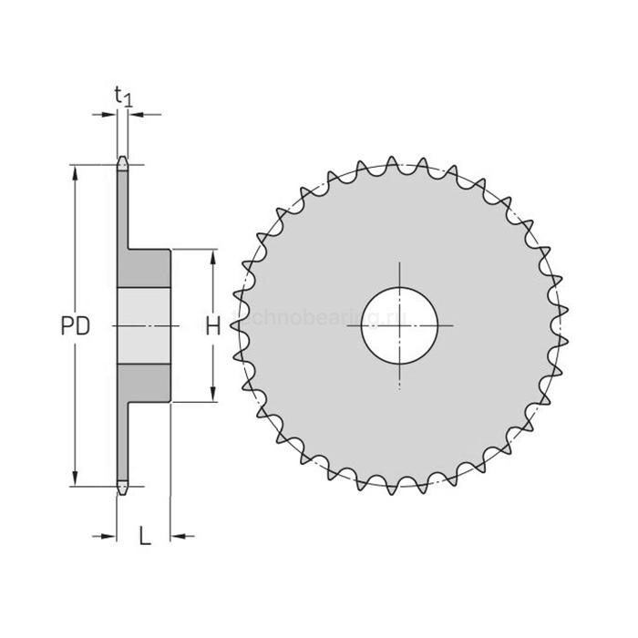 Звездочка под расточку со ступицей PHS 08B-1BH14 SKF
