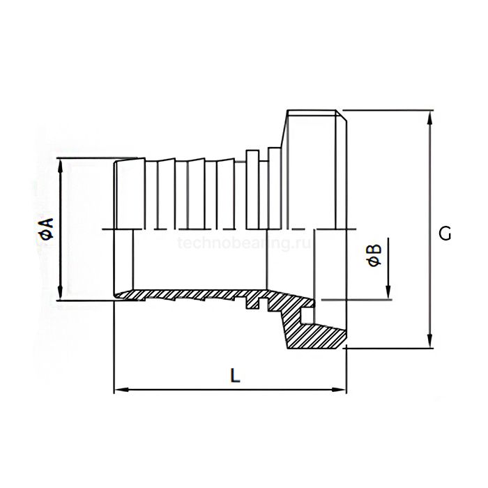 Резьбовой штуцер под рукав DIN 11851 DN15 нерж. 316 TL15THRSS-M TITAN LOCK
