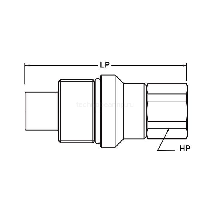 БРС серия E (VEP) резьбовая, ниппель, оцинк. сталь, 1/2in TL4EM TITAN LOCK